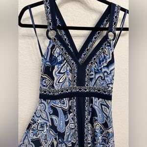 INC International Concepts Blue and Black Paisley Dress